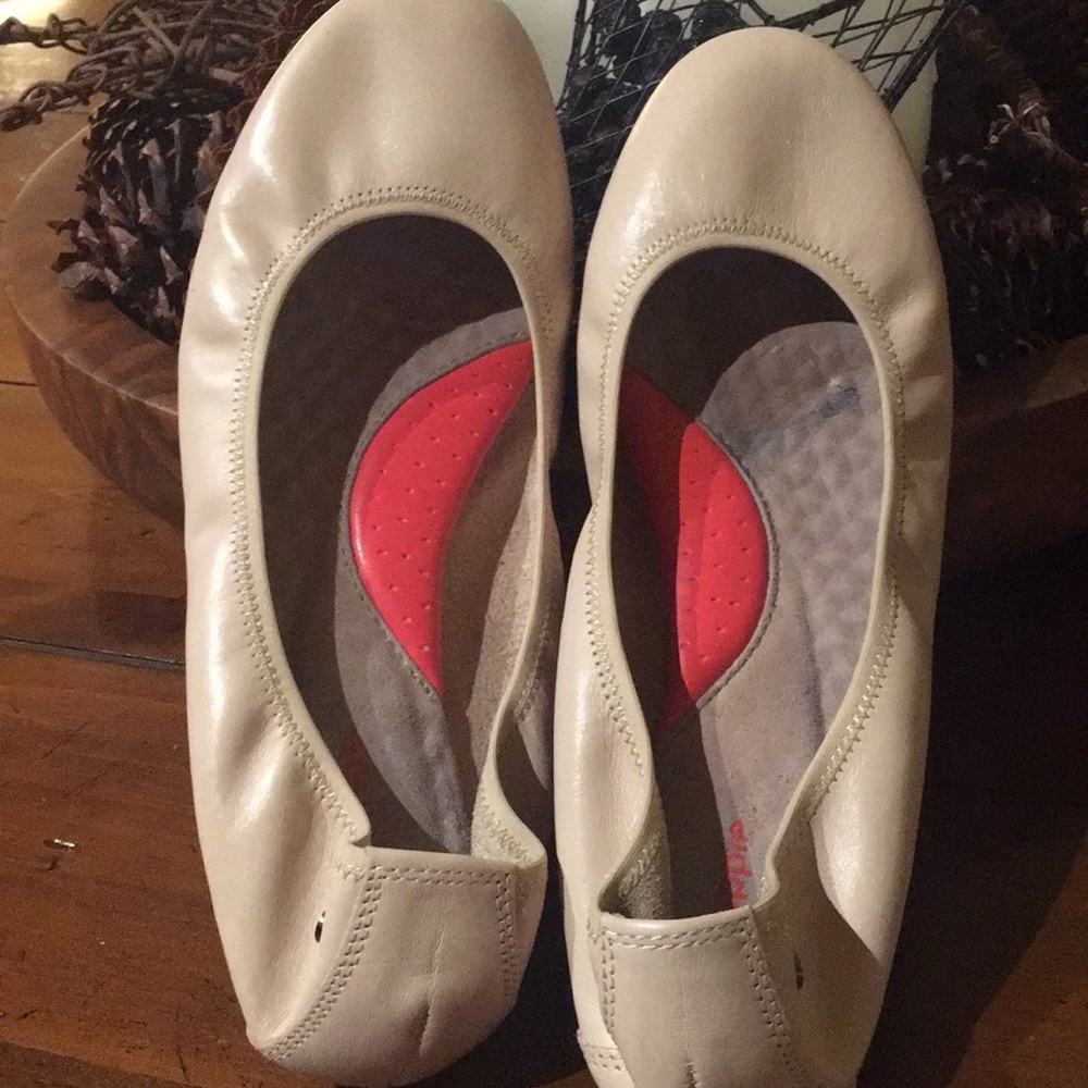 Beige flats